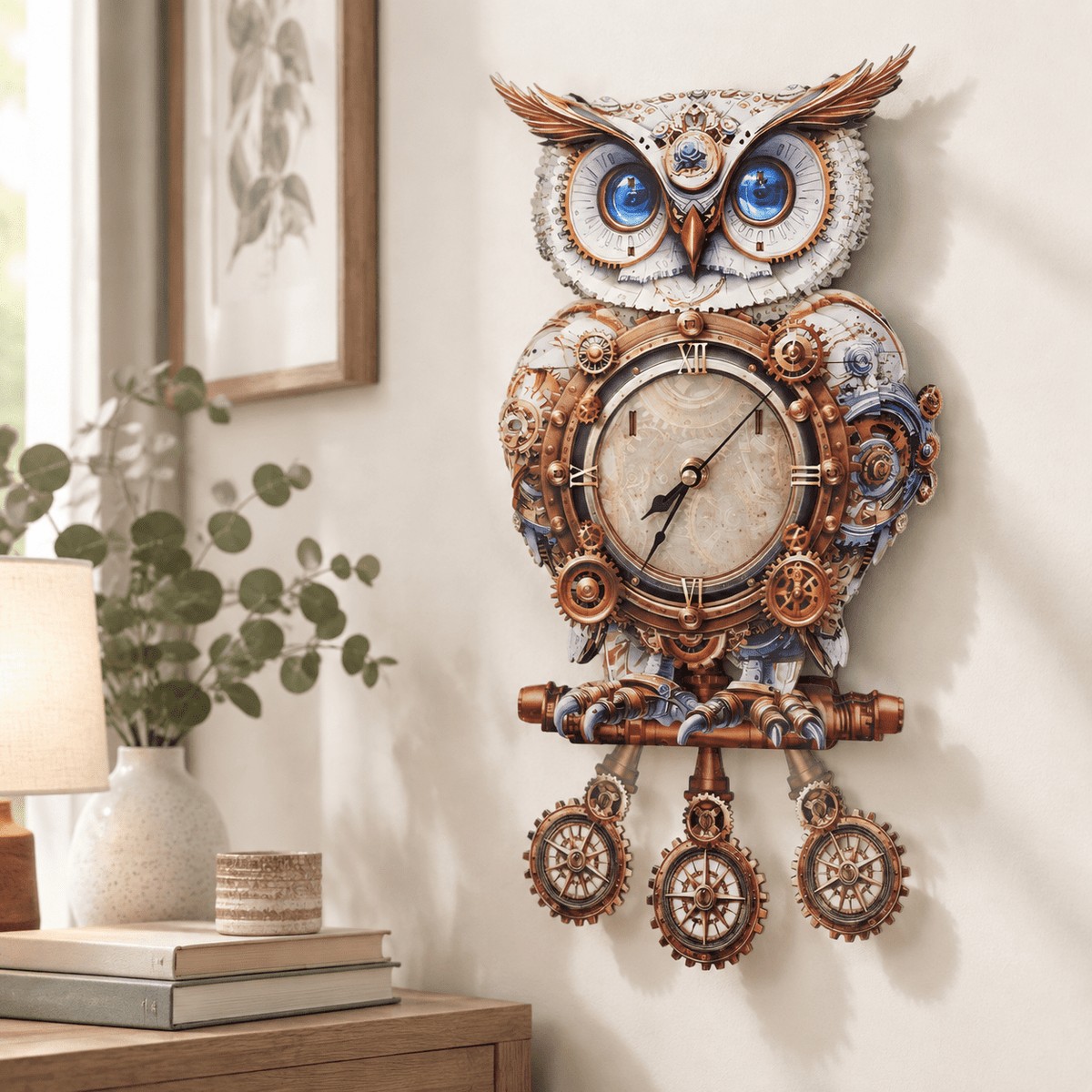 Fire Phoenix Wooden 3D Puzzle Clock DIY Model Kit for Adults