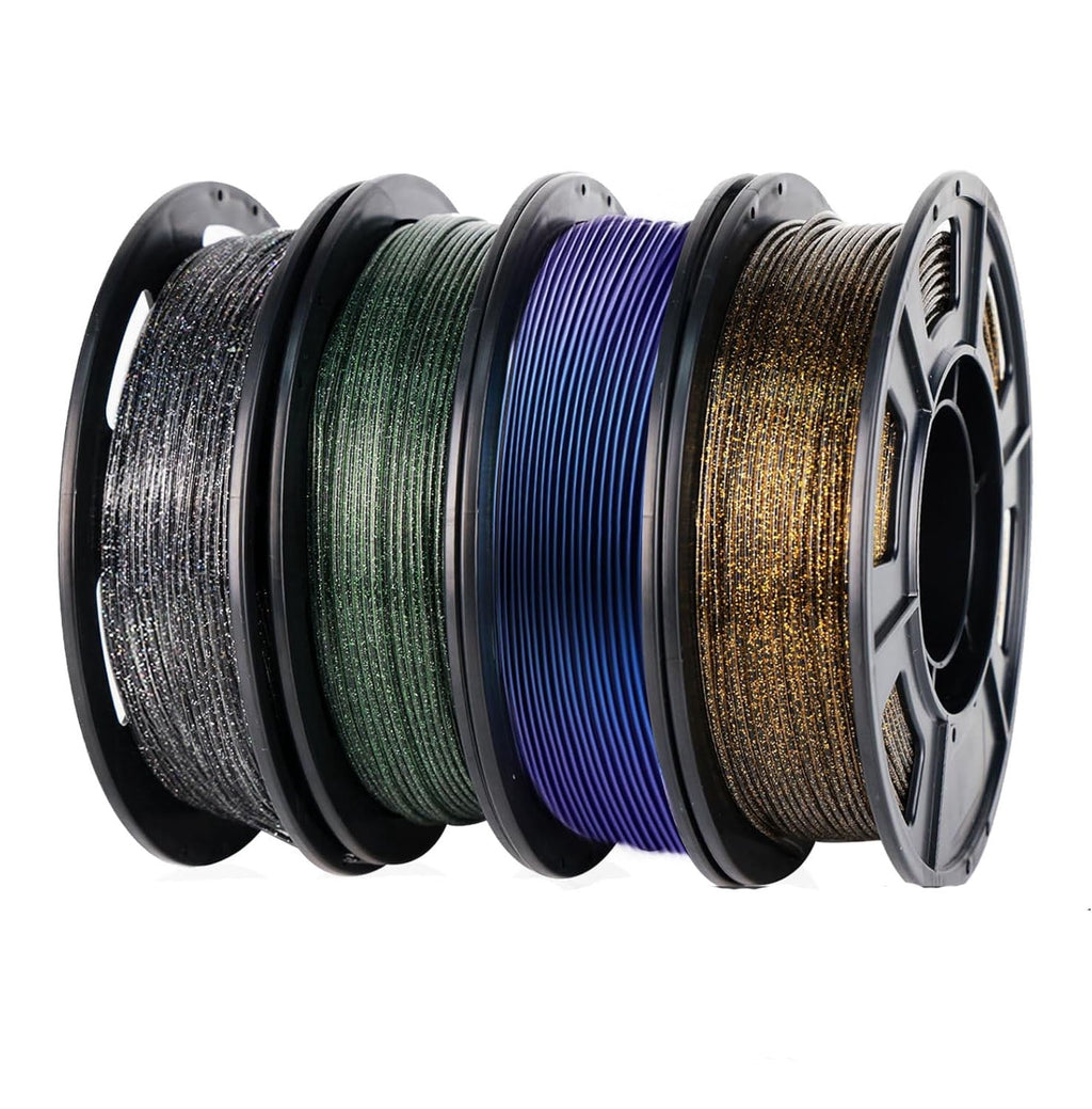 3D Printer Filament Bundle, Glow in The Dark Filament Multicolor, PLA Filament 1.75 mm, Dimensional Accuracy +/- 0.03 mm, 250g X 4 Pack