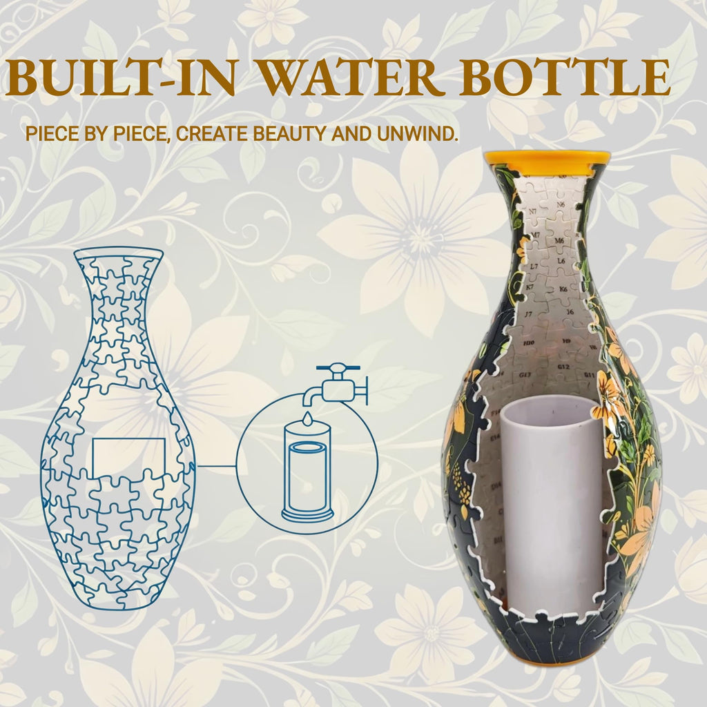 3D Puzzle Vase for Adults, Creative Vase Puzzle for Flowers(Secret Butterfly)