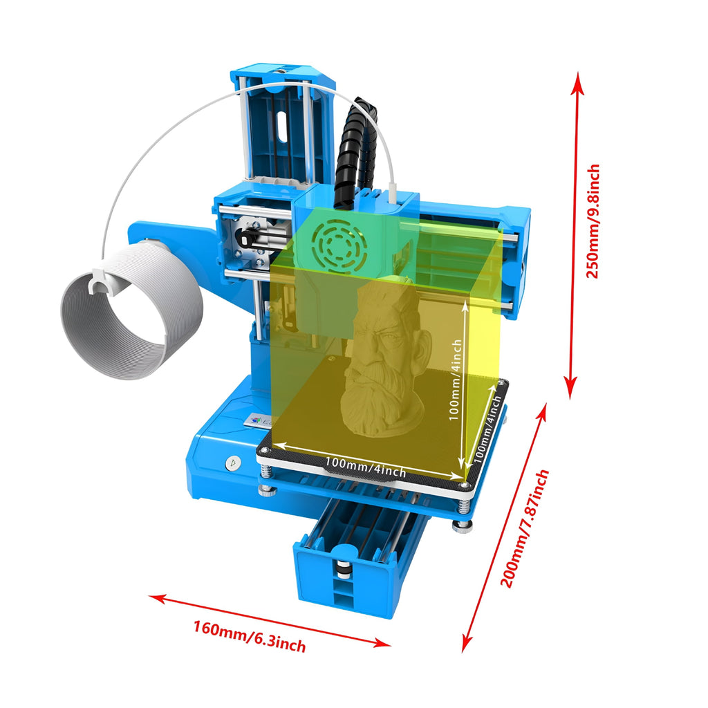 GJX Mini 3D Printer | Fully Assembled & Auto-Leveling | 100X100X100Mm Build Size | Beginner & Student Friendly | 1.75Mm Filament | Quiet Operation