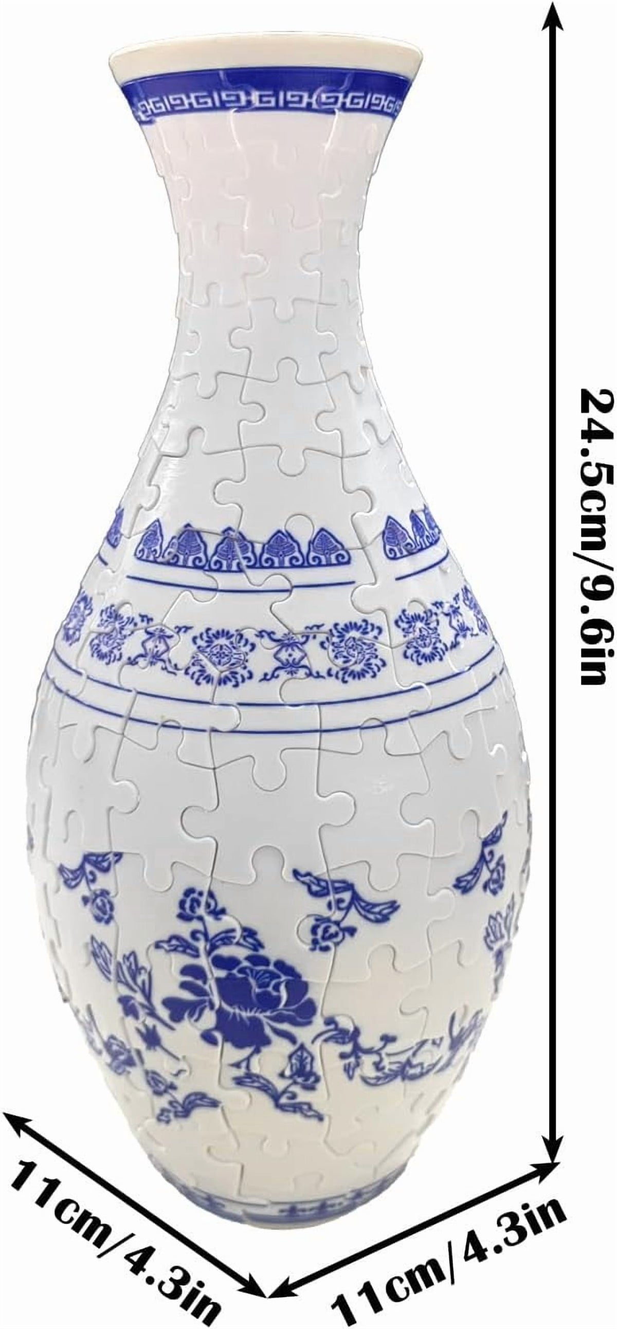 Emboadlie/Presumablyi/Minutetiny 3D Puzzle Vase, 3D Flower Vase Puzzle for Adults, 160 Pieces, Unique Art for Living Room, Office Decoration, House Warming Gift (B)