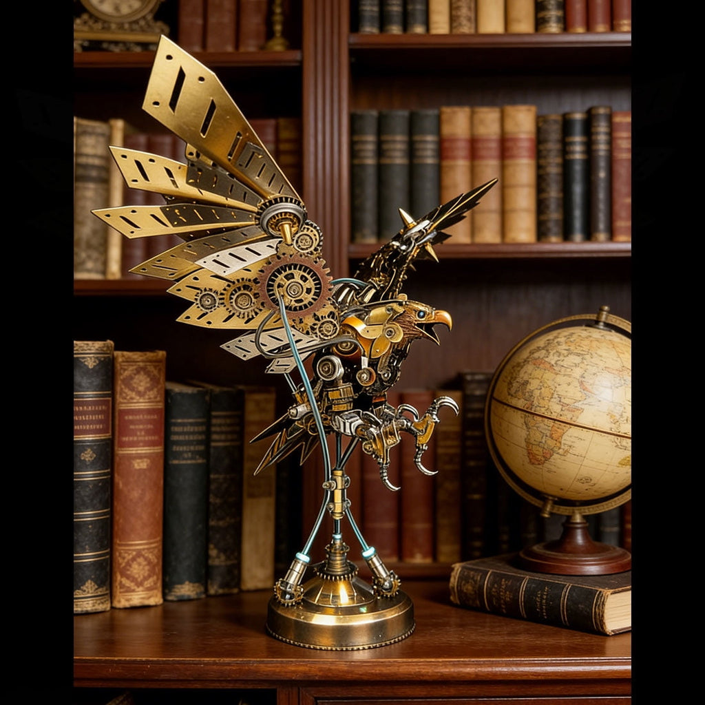 Hummingbird 3D Metal Puzzle for Adults, Mechanical Dynamic Bird Metal Model Kit with Transmission Mechanism, DIY Assembly Bionic Bird 3D Puzzle Jigsaw Animal, Semi-Finished