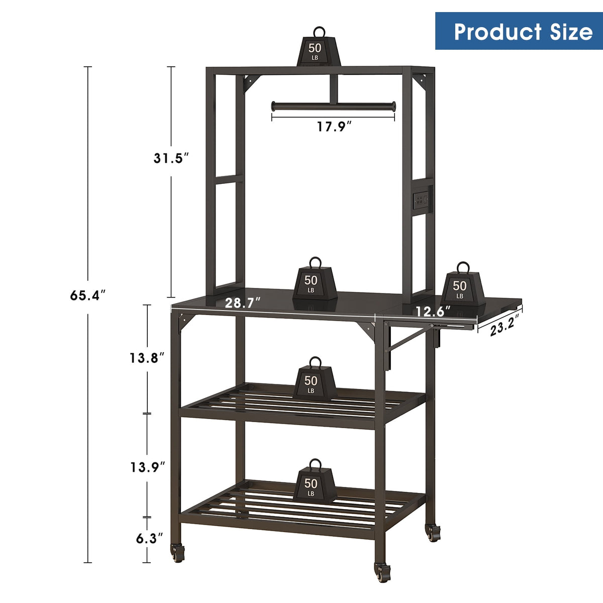 OmniHaven Dual 3D Printer Stand with Filament Storage and Lockable Wheels