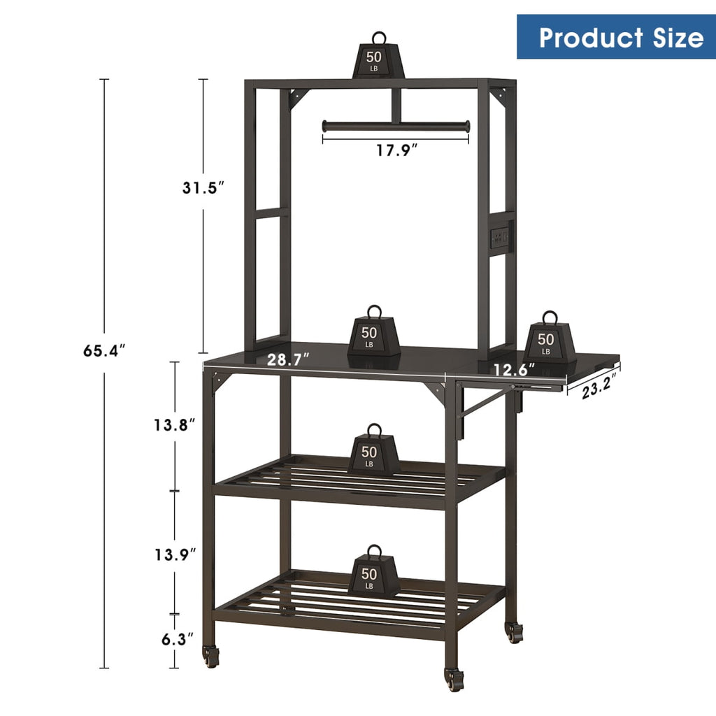 YANGXUN 3D Printer Stand with Filament Storage Built in Power Panel Open Frame Heavy Duty Metal Workstation for Home and Office
