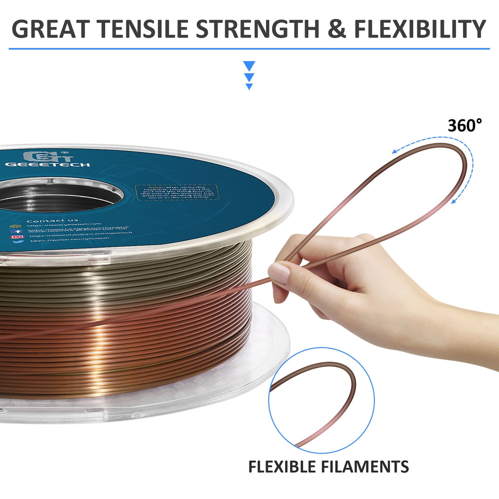 Geeetech Silk Yellow 3D Printer PLA Filament 1KG Toughness Enhanced Filament with 1.75mm Dimensional Accuracy +/-0.03mm, 1080 Feet per Roll, Vacuum Packaging