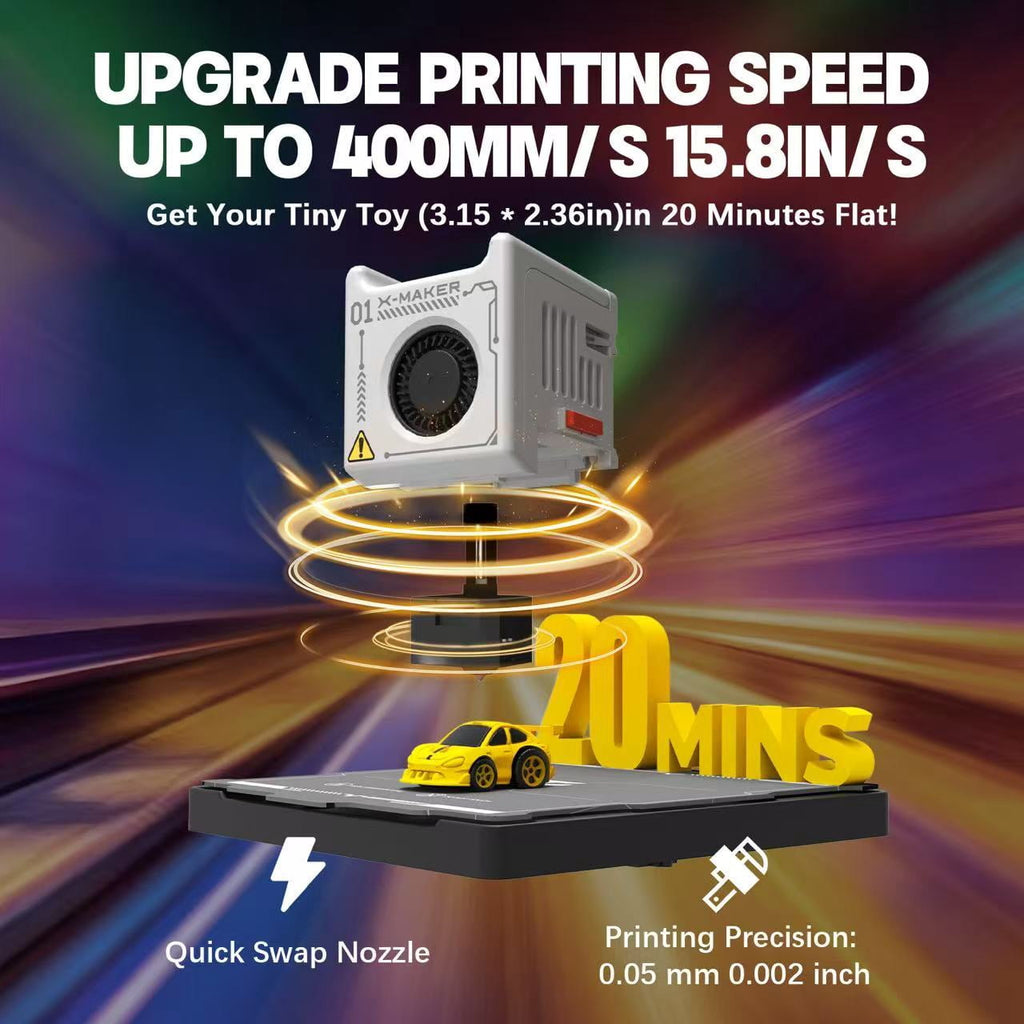 AOSEED AI-Powered X-MAKER 3D Printer, Built-in 1500+ Models 15+ Mini 3D Design Module, 0.05mm High Precision, 300mm/s High Speed Printing, 17.32" x 17.32" x 18.11"