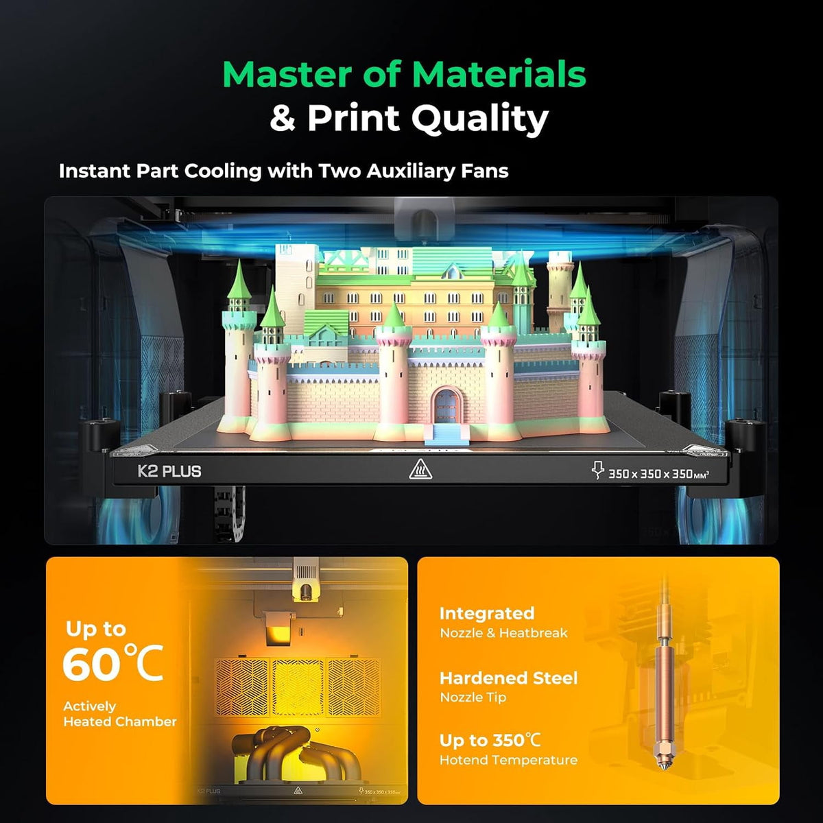 Creality K2 Combo 3D Printer, Multicolor Printing with CFS, 600mm/s Printing Speed, 95% Pre-Assemble