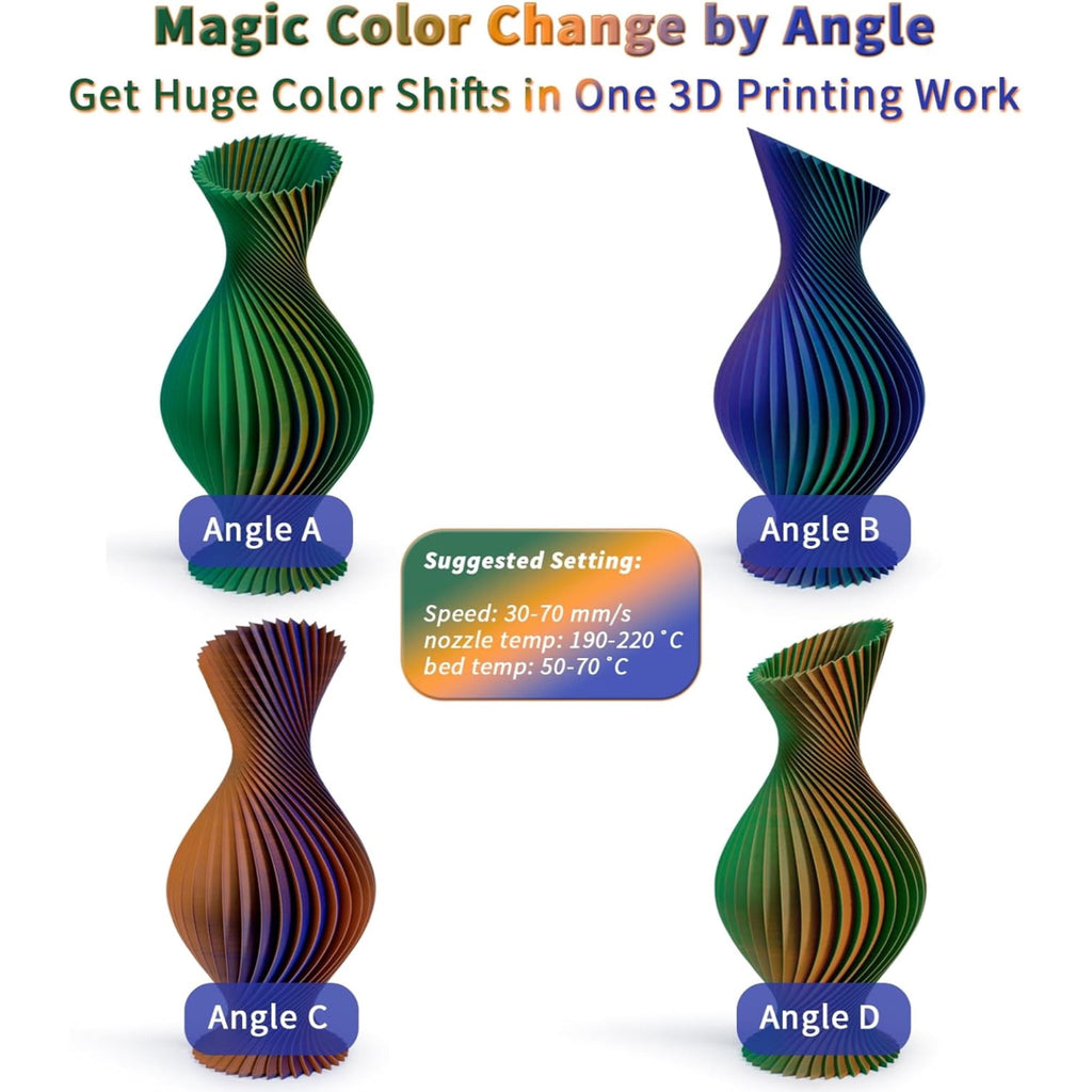 Ziro 3D Tri-Color Matte PLA 1.75mm 1kg, Volcano
