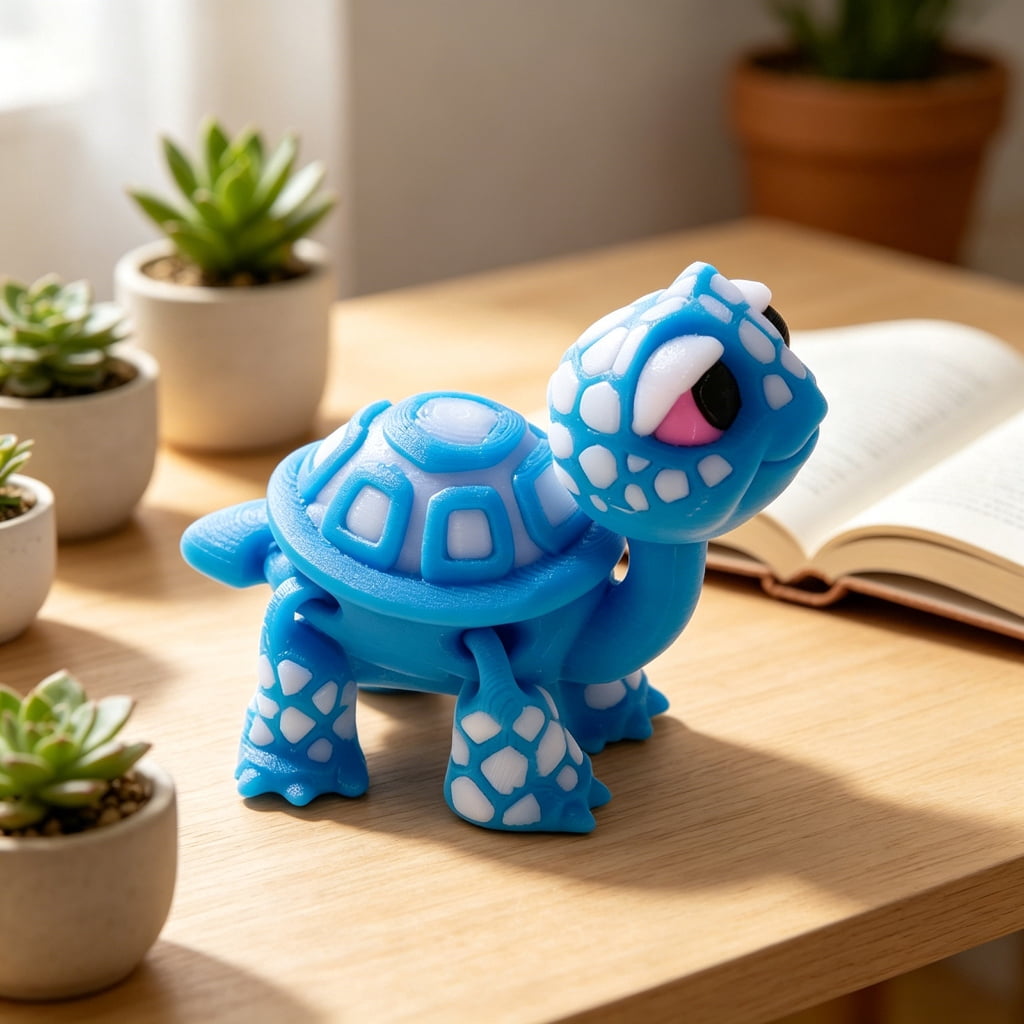 lanema 3D Printer with Flexible Articulated Joints Tortoise Ornament Collectible