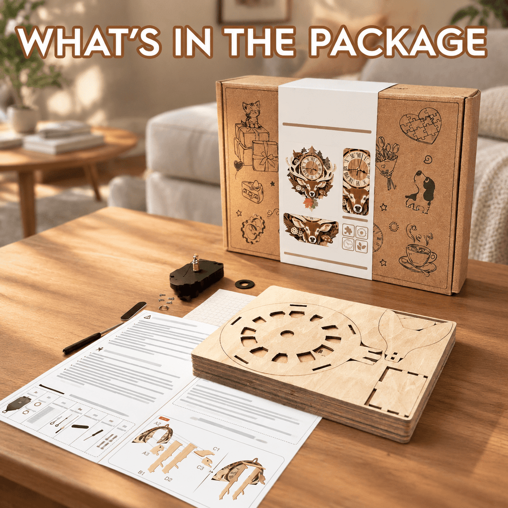 Butterfly Clock 3D Wooden Puzzle Clock DIY Mechanical Craft Kit for Adults Teens