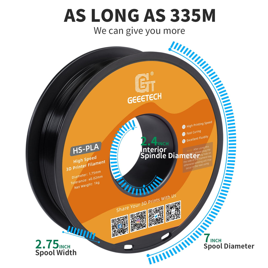 Geeetech 1.75mm PLA 3D Printer Filament, 1kg Spool (2.2lbs), Dimensional Accuracy +/- 0.03mm,yellow