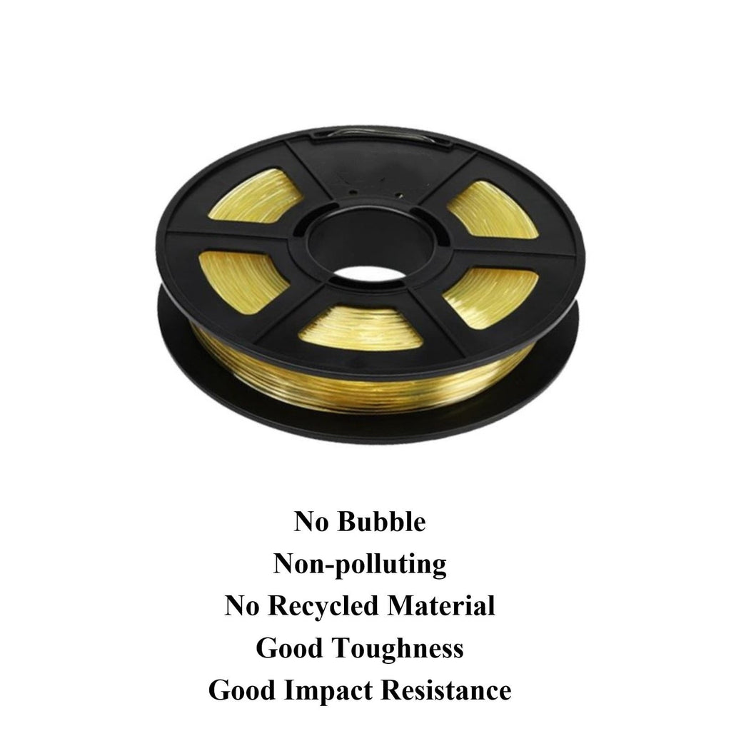 0.5KG Supported Filament, 1.75mm PVA Water-soluble Coil for 3D Printer & Pen, Transparent Solid Yellow Filament, Wide Compatibility