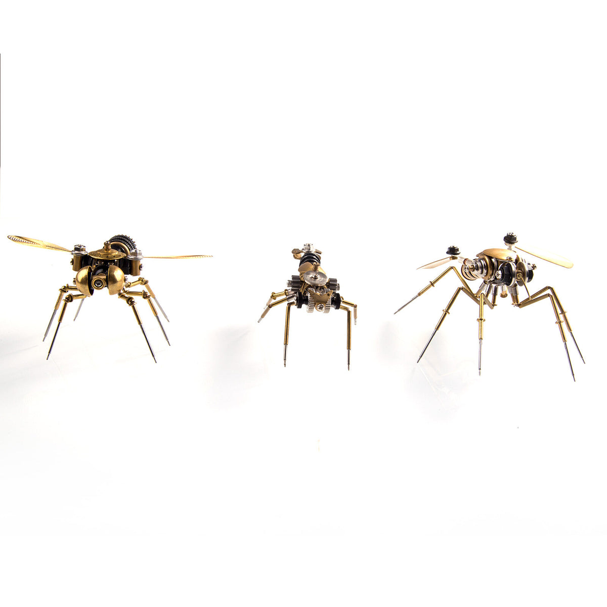 3-in-1 Steampunk Insect Metal Model Kit, Mosquito, Deck Insect & Bee Brass Puzzle Assembly Set, 270PCS 3D Jigsaw Puzzles for Adults
