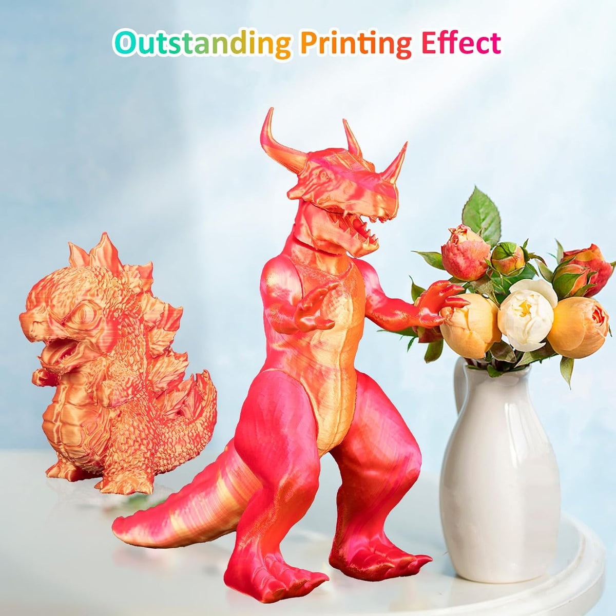 Multicolor 3D Printer Filament,Dual/Tri Color 1.75mm PLA Silk Shiny Printing Filament,250g(0.55lbs) Fit Most FDM 3D Printer