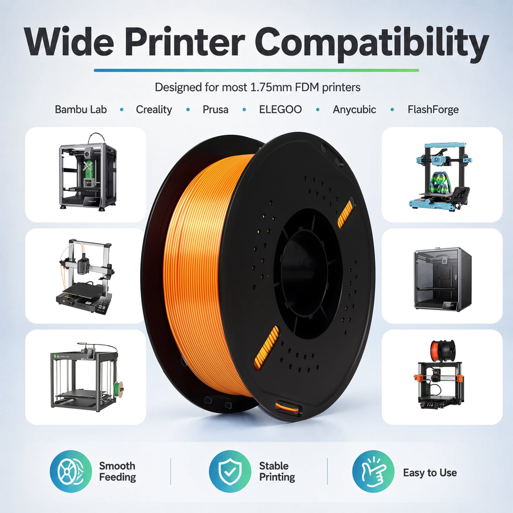 Epelay PLA Plus 3D Printer Filament, 1.75mm, 1kg Spool, Black, Compatible with Most FDM Printers