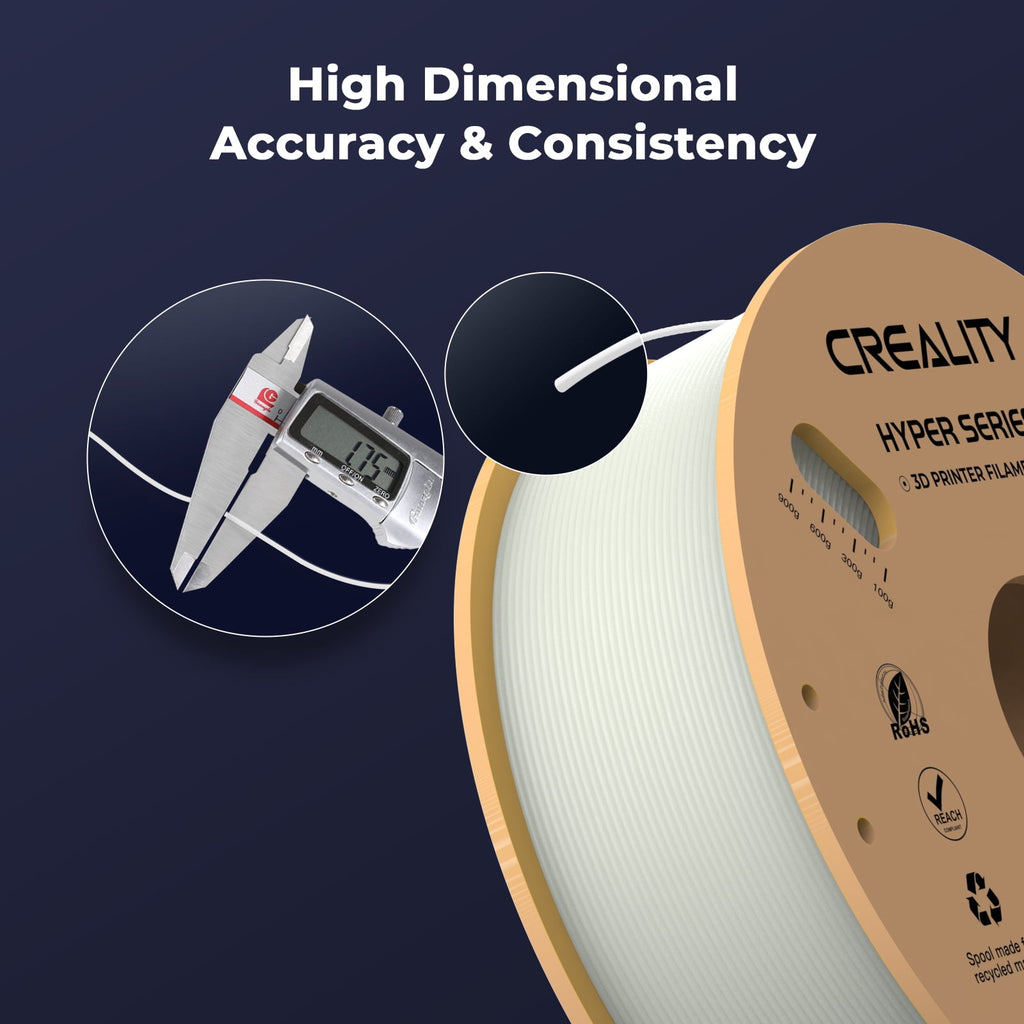 Creality Hyper PLA Filament 3D Printer Filament 600mm/s Higher Toughness High-Speed Printing Dimensional Accuracy +/- 0.03mm 1kg(2.2lbs) Compatible with Most 3D Printers, Complexion