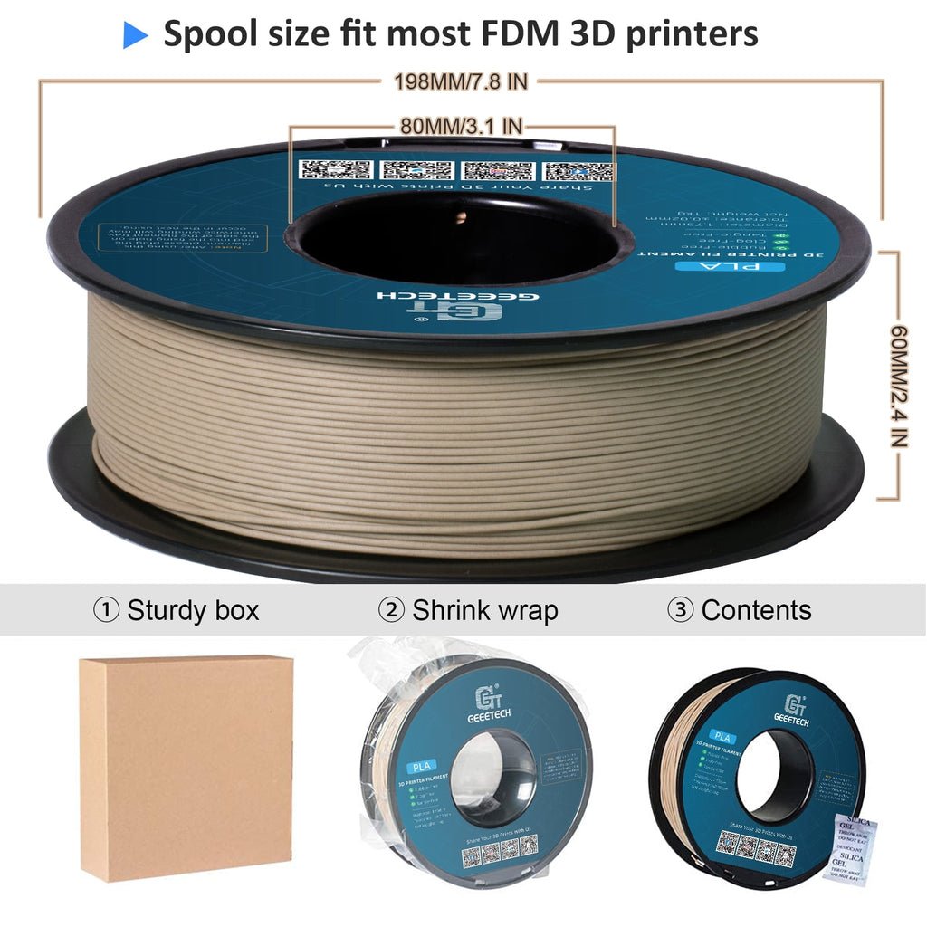 Geeetech 3D Printer PLA Filament Silk Sky Blue Toughness Enhanced Filament with 1.75mm Dimensional Accuracy +/-0.03mm, 1080 Feet per Roll, Vacuum Packaging for Most 3D FDM Printer