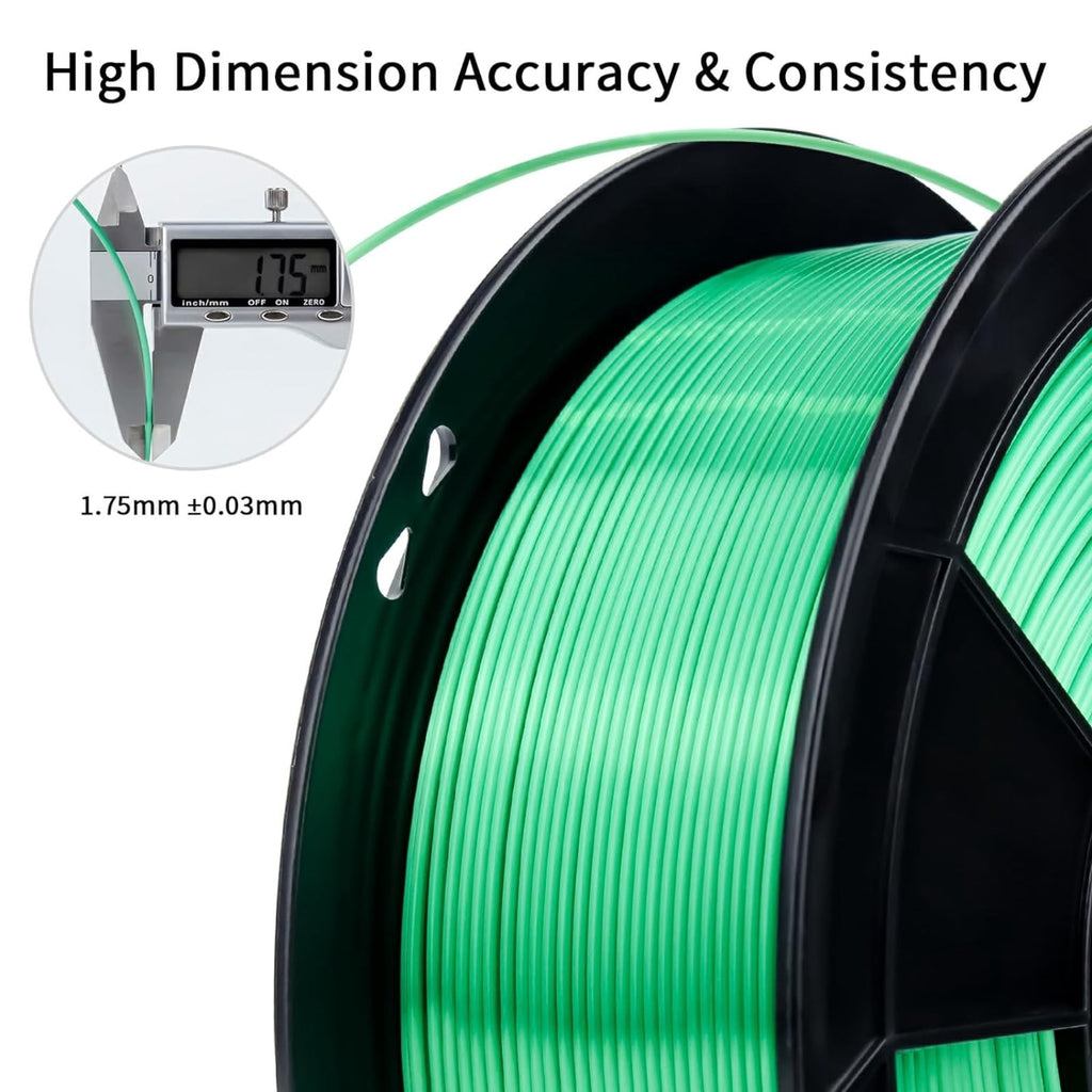 Ziro 3D Silk PLA Filament 1.75mm 1kg, Silver-Gray