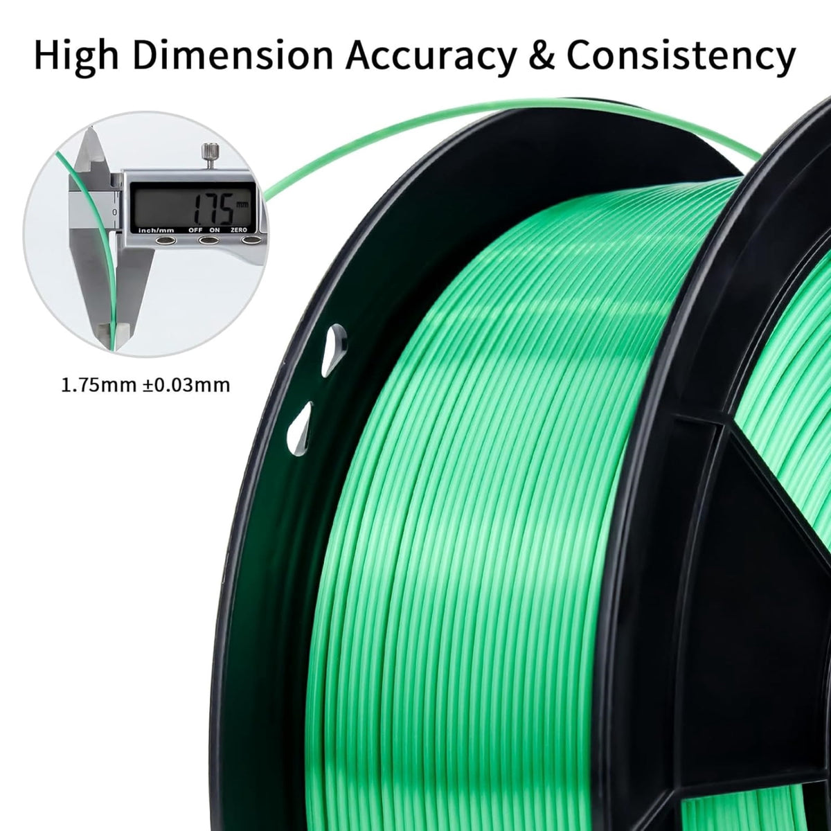 Ziro 3D Silk PLA Filament 1.75mm 1kg, Silver-Gray