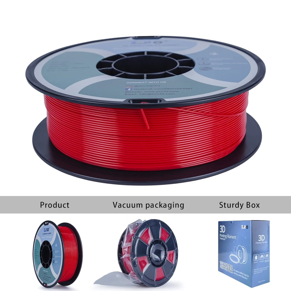 Ziro 3D PLA PRO Filament, 1.75mm 1kg, Metallic Silver