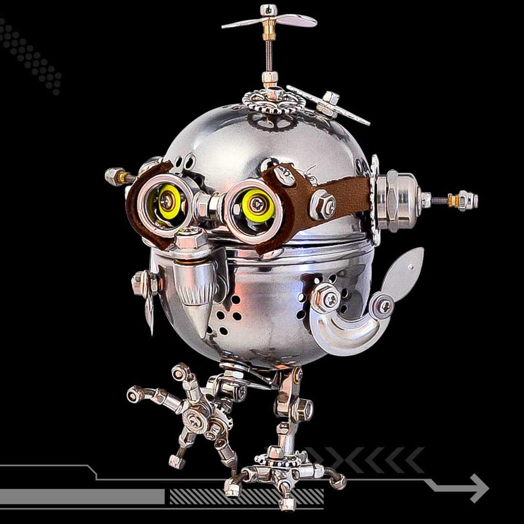 Lantern Fish 3D Metal Puzzle DIY Steampunk Assembly Kit, 700+PCS Mechanical Model with Movable Fins, Color-Changing Lamp & Collectible Gift for Adults & Teens