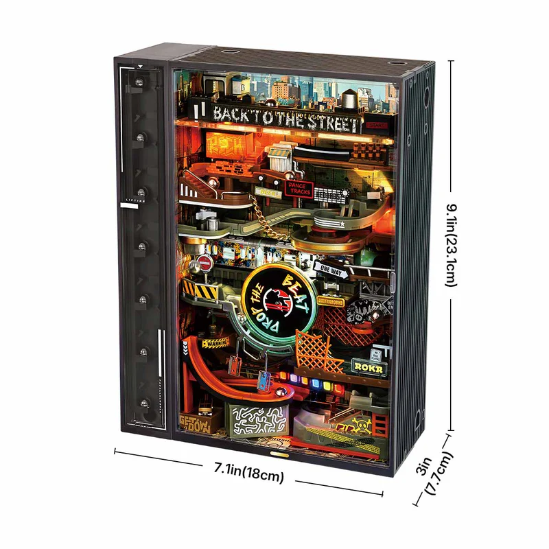 ROKR Building Toy Sets Marble Run Model Kits for Adults, 3D Jigsaw Puzzle DIY Powered Model Kit for Adults and Kids (The Last City)