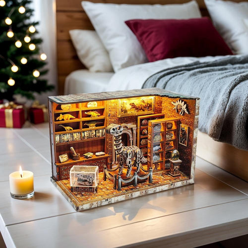3D Wooden Puzzles for Adults, DIY Dinosaur Miniature , Book Nook Kit, Built-in LED Model Kit Dinosaur Gifts for Adults Teens Home Decor, Ideal Christmas Puzzle Gifts for Men Women