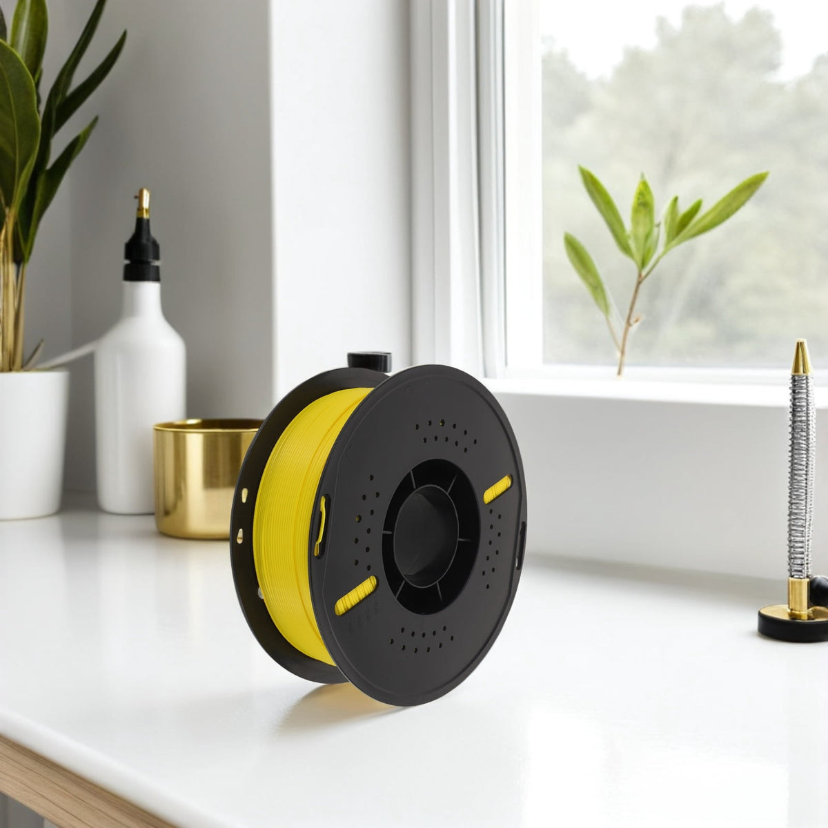 OUNONA Yellow PLA 3D Printer Filament Spool, 1.75mm Printing Material for High Accuracy, Smooth Prints and Crafts