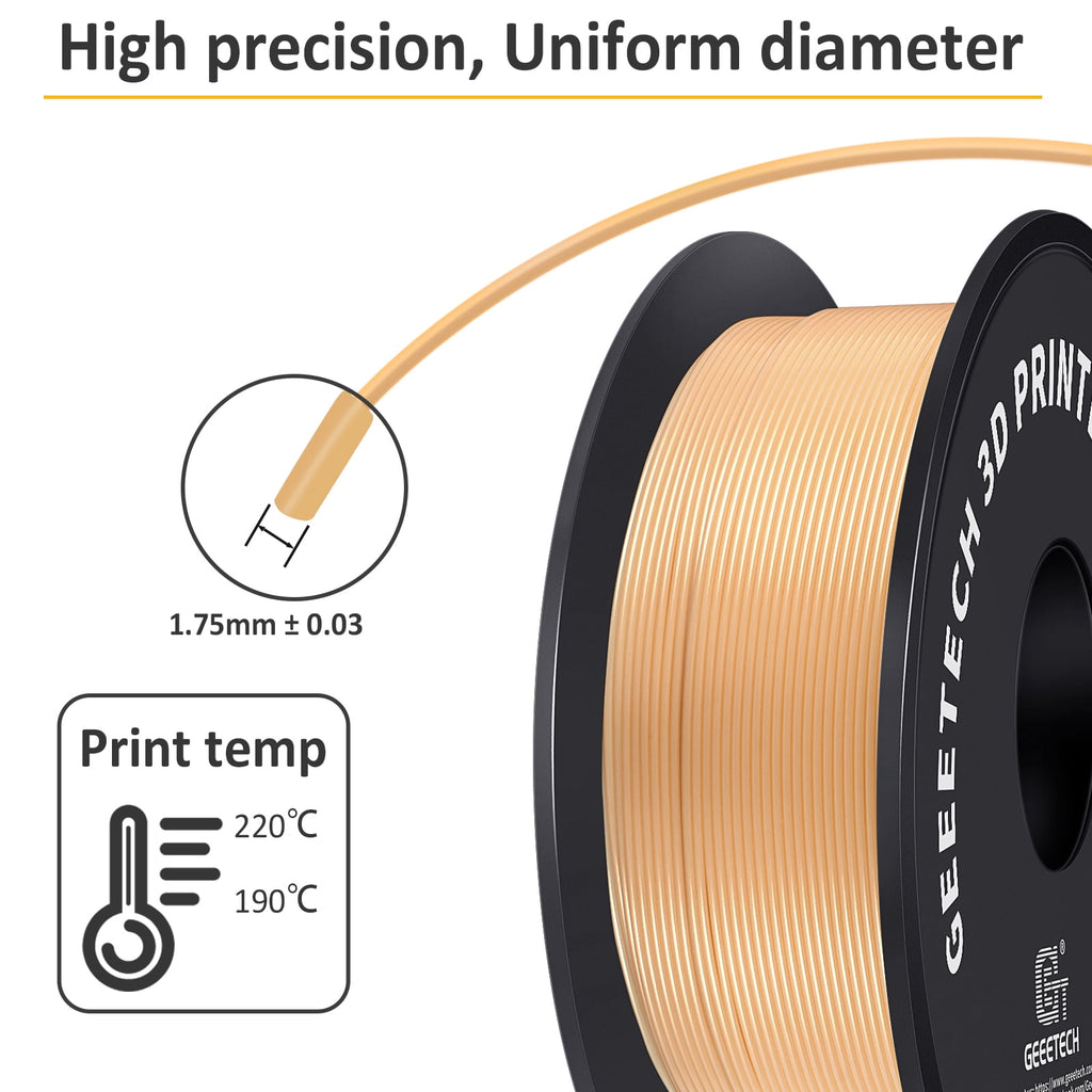 Geeetech 3D Printer PLA Filament Silk Sky Blue Toughness Enhanced Filament with 1.75mm Dimensional Accuracy +/-0.03mm, 1080 Feet per Roll, Vacuum Packaging for Most 3D FDM Printer