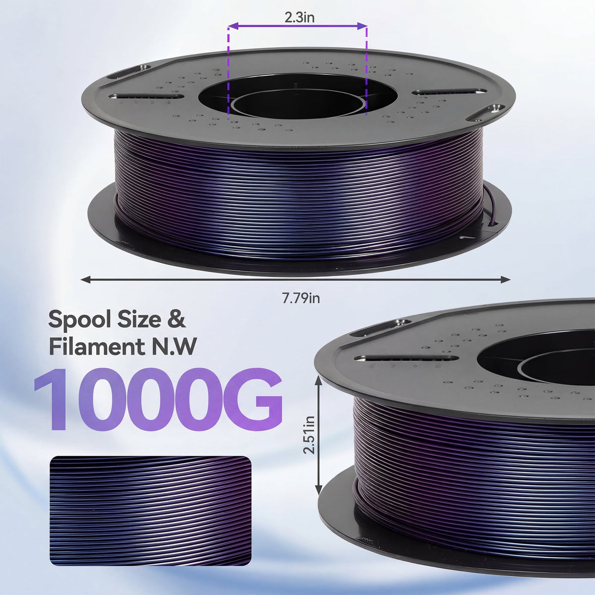 Epelay PLA Plus 3D Printer Filament, 1.75mm, 1kg Spool, White, Compatible with Most FDM Printers