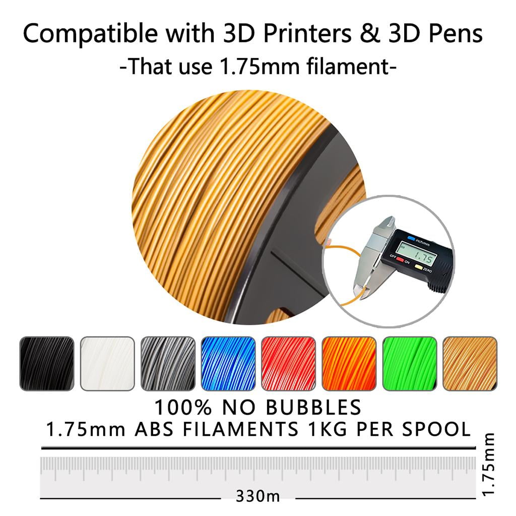 LeeQinersw Sanlu 1.75mm 3D Printing ABS Filament for 3D Printer 3D Pen Low Shrinkage Golden