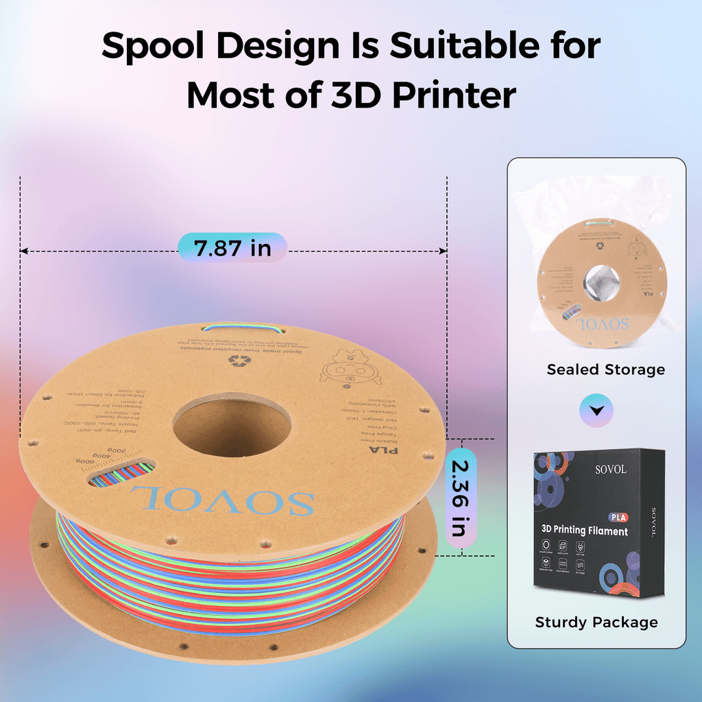 Sovol Silk PLA Filament with Blue Glitter 1kg 1.75mm, Color Changeable 3D Printer Filament 2.2lbs, Chameleon Shiny PLA Material +/-0.03mm, Shimmering 3D Printing Filament, Galaxy Blue