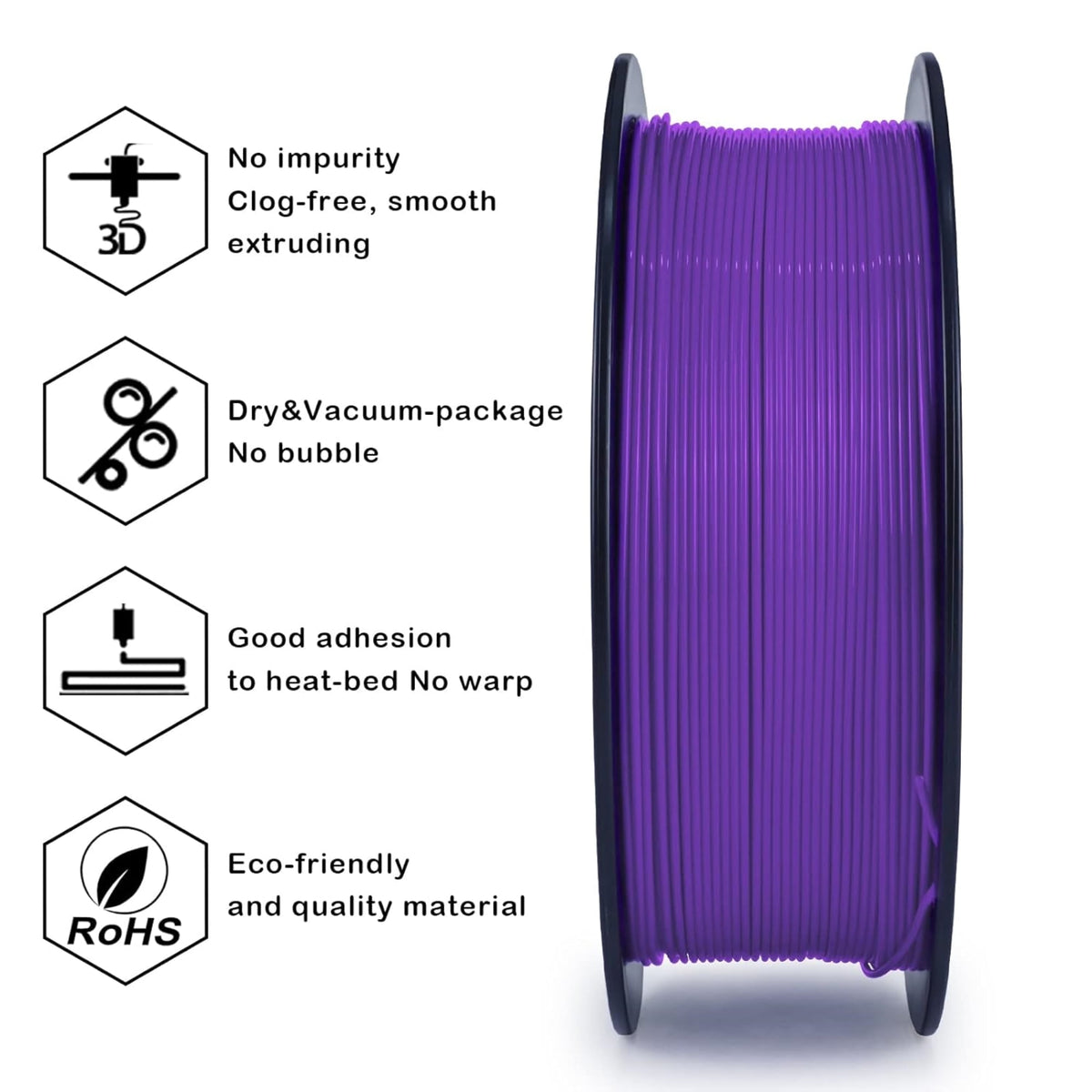 Ziro 3D PLA PRO Filament, 1.75mm 1kg, Metallic Silver