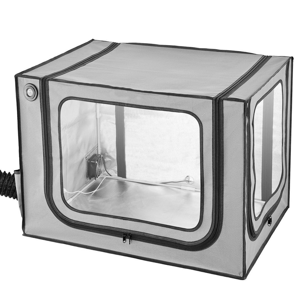 DIANJIE Ventilated 3D Printer Enclosure Dustproof Waterproof Cloth Protective Tent With LED Light Constant Temperature Flame Retardant Cover Compatible With Grey