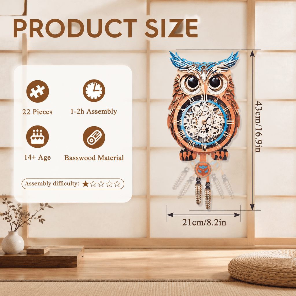 Butterfly Clock 3D Wooden Puzzle Clock DIY Mechanical Craft Kit for Adults Teens