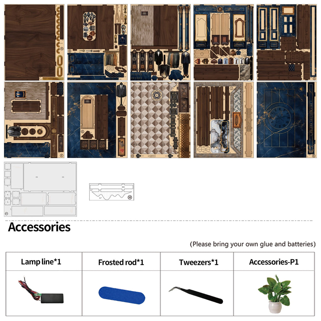 DIY Book Nook Kit with LED Light,Forest Tea Book Club Miniature House Bookshelf Insert Decor, 3D Wooden Puzzle Dollhouse Craft Kit for Adults Teens, Book Lover Gift