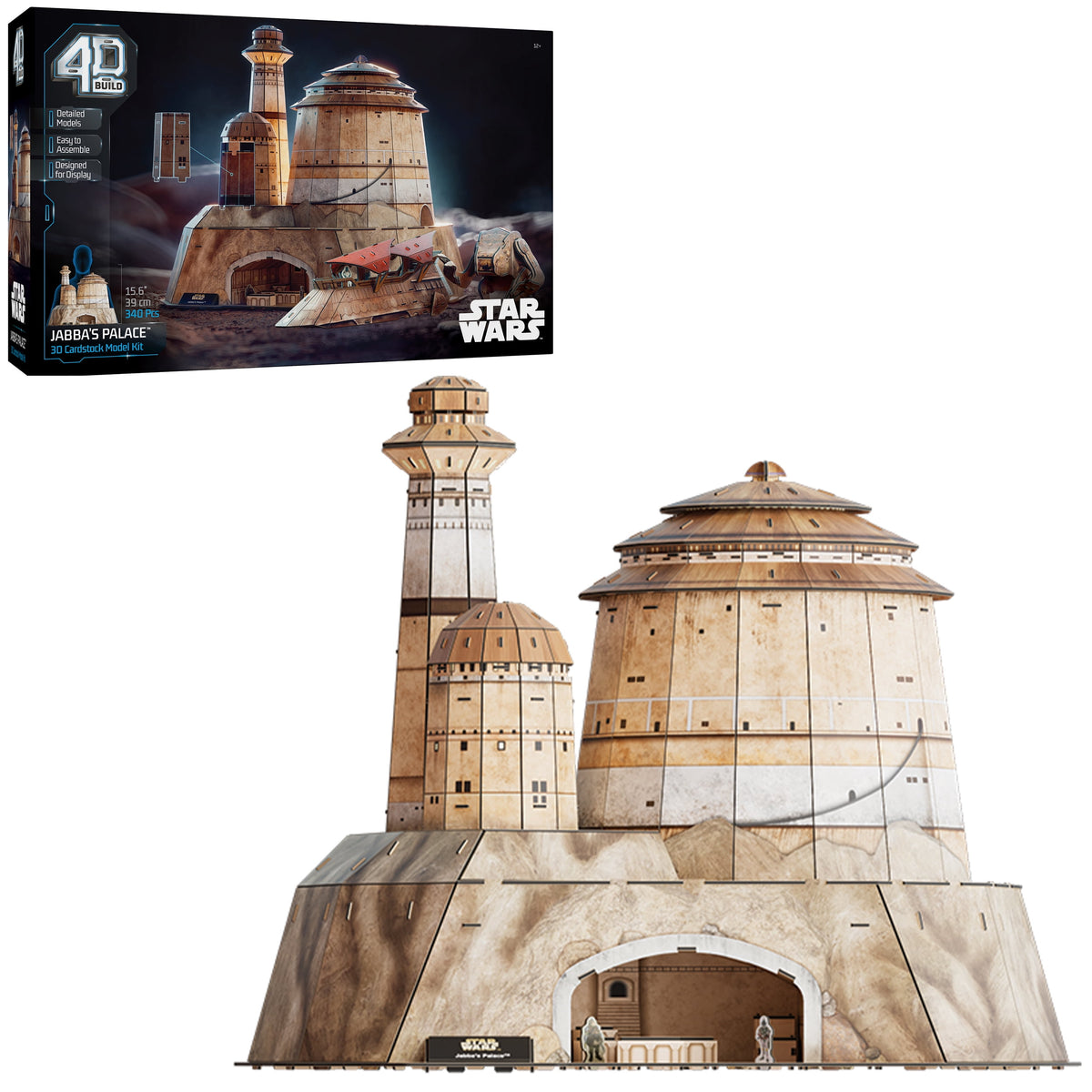 4D Build, Star Wars Jabba’s Palace 3D Model Kit, Star Wars Collectibles & Desk Décor, Adult Puzzles, Building Toys, 3D Puzzles for Adults & Teens, 340 Pieces, Gift Ideas for Ages 12 & Up