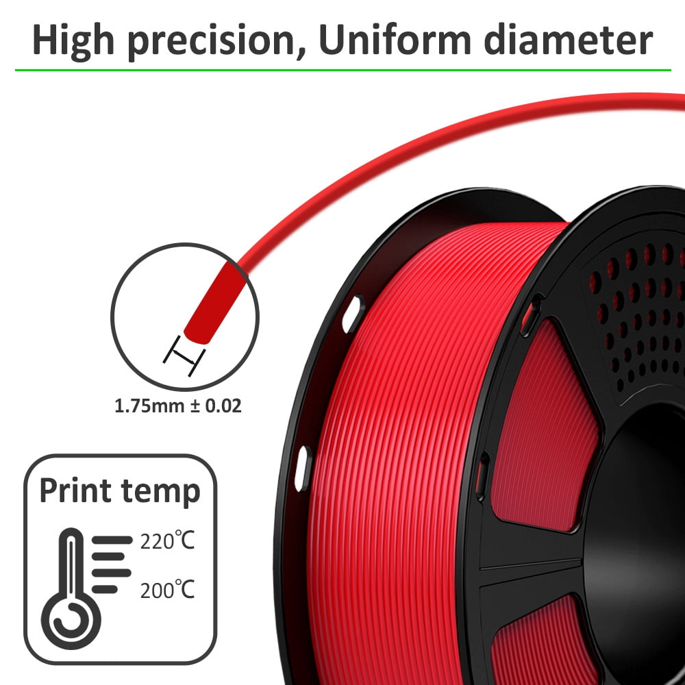 Geeetech 1.75mm PLA 3D Printer Filament, 1kg Spool (2.2lbs), Dimensional Accuracy +/- 0.03mm,yellow