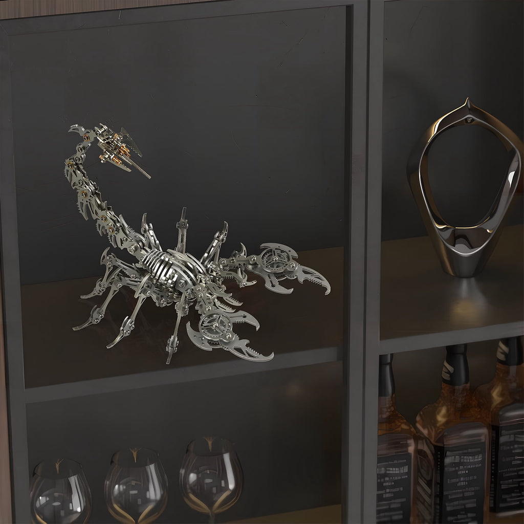Metalkitor Scorpion 3D Metal Puzzle Kit - 454 Pcs, Mechanical Model for Adults/Teens, Golden, Ideal Gift & Decor