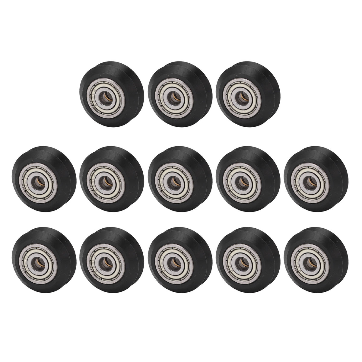 13Pcs Premium 3D Printer Wheel Set POM V Shape Wear Resistance Bearing 625ZZ Black Carbon Steel Pulley Accessories For Exact Printing 0.96 inches / 24.4 mm OD
