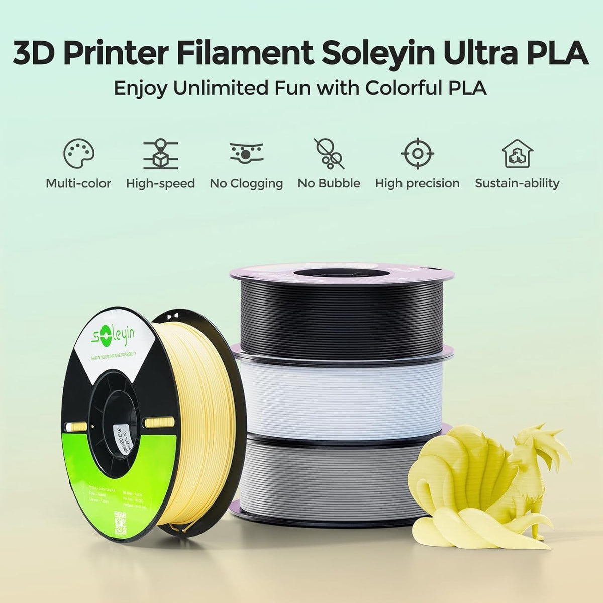 Creality Soleyin Ultra PLA 1.75mm 3D Printing Filament 1kg(Matte Moonstone)