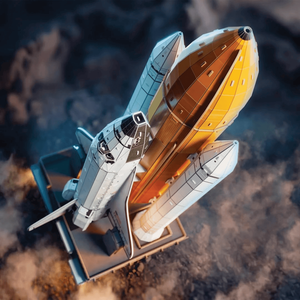 4D Build NASA Space Shuttle 3D Model Kit with LED Lights, 346-Piece Foam Puzzle, No Glue Required