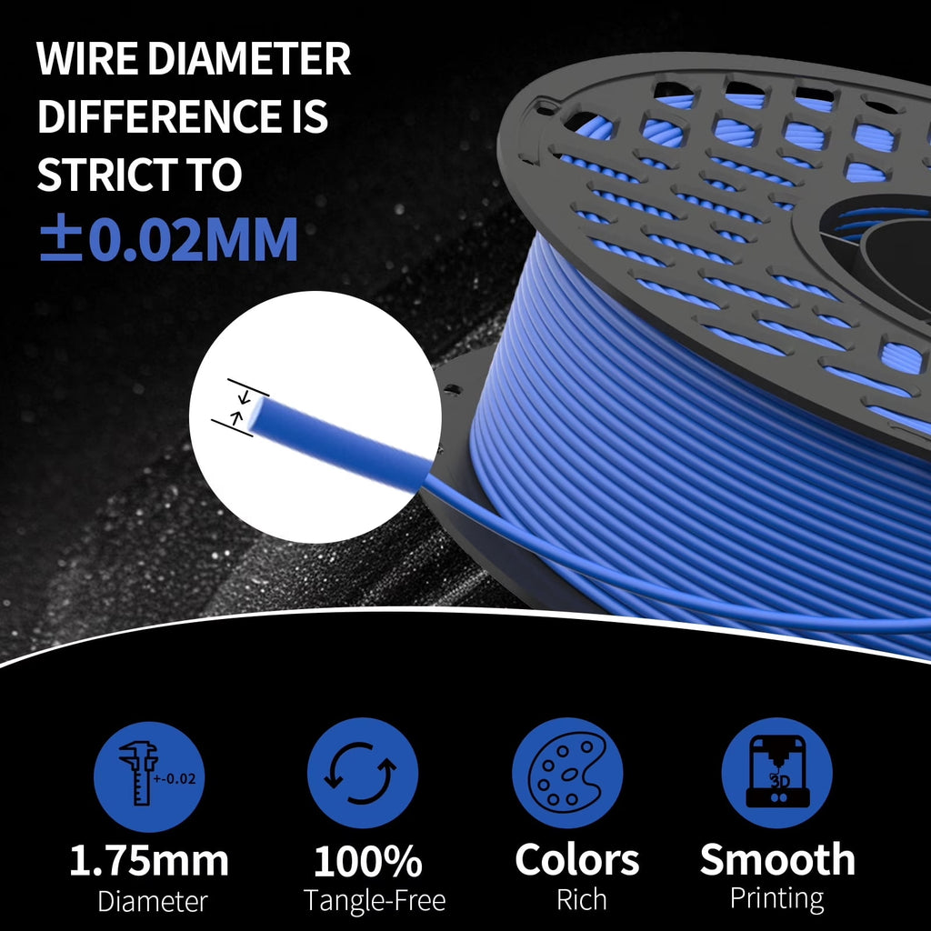 Silk PLA 3D Printer Filament 1.75mm, 13oz Spool, ±0.02mm Accuracy, Shiny Lustrous Texture, High Toughness for FDM 3D Printers, Multi‑Color Options