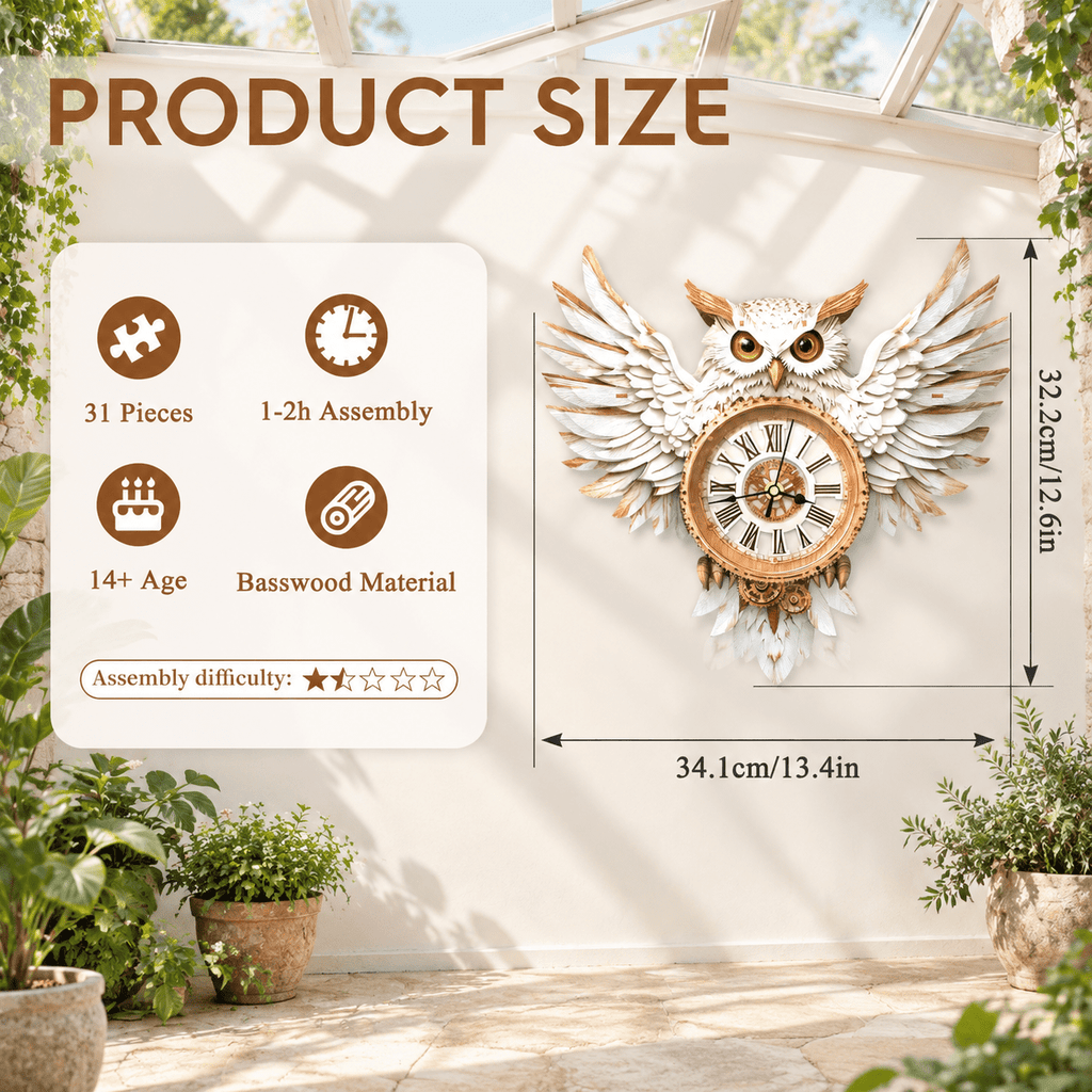 Butterfly Clock 3D Wooden Puzzle Clock DIY Mechanical Craft Kit for Adults Teens