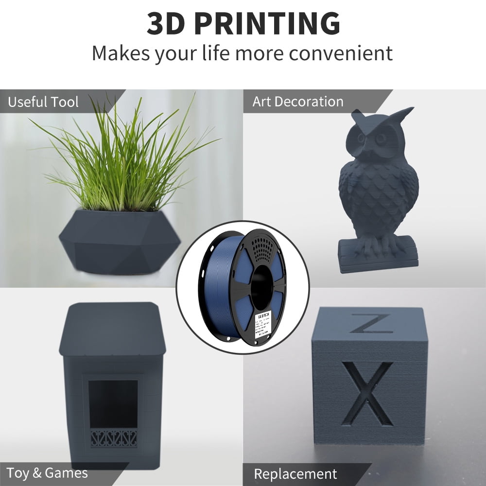 GEEETECH Matte PLA Filament, 1.75mm Matte Black 3D Printer Filament, 1kg Spool (2.2lbs), Dimensional Accuracy +/- 0.03 mm, Fit Most FDM Printer
