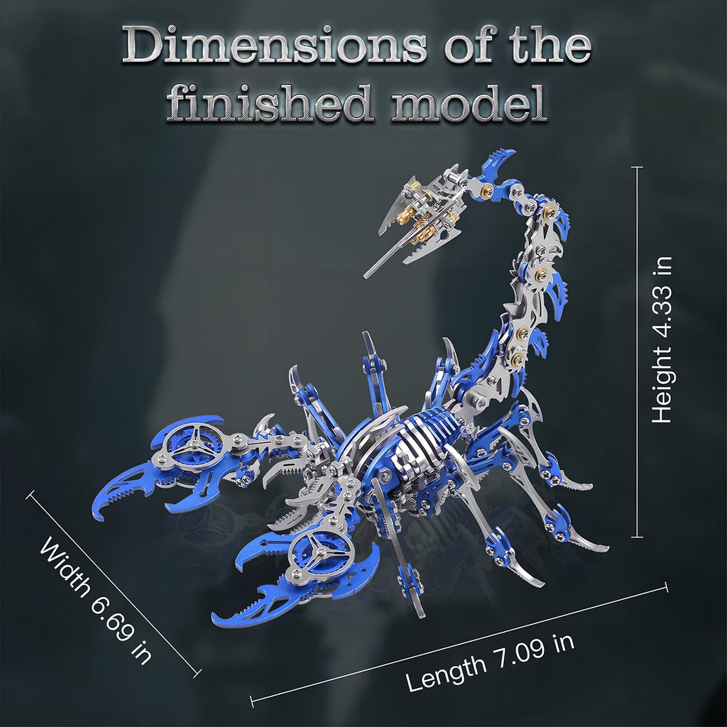 Metalkitor Scorpion 3D Metal Puzzle Kit - 454 Pcs, Mechanical Model for Adults/Teens, Golden, Ideal Gift & Decor