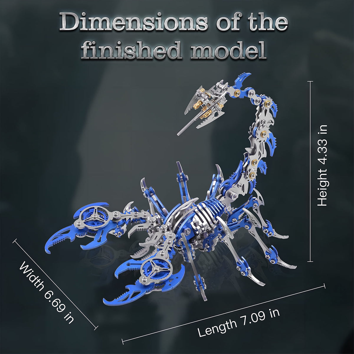 Metalkitor Scorpion 3D Metal Puzzle Kit - 454 Pcs, Mechanical Model for Adults/Teens, Golden, Ideal Gift & Decor