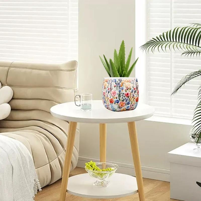 3D Jigsaws Puzzle Planter Vase, 96 Piece ABS Craft Set for Adults, 4.33 Inch Flower Pot for Succulents and Desk Decors
