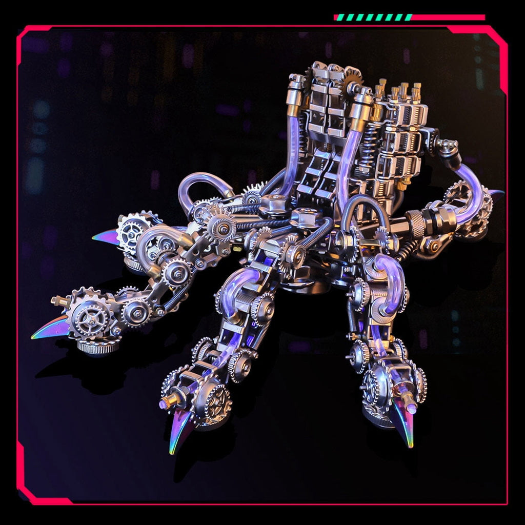 Lantern Fish 3D Metal Puzzle DIY Steampunk Assembly Kit, 700+PCS Mechanical Model with Movable Fins, Color-Changing Lamp & Collectible Gift for Adults & Teens