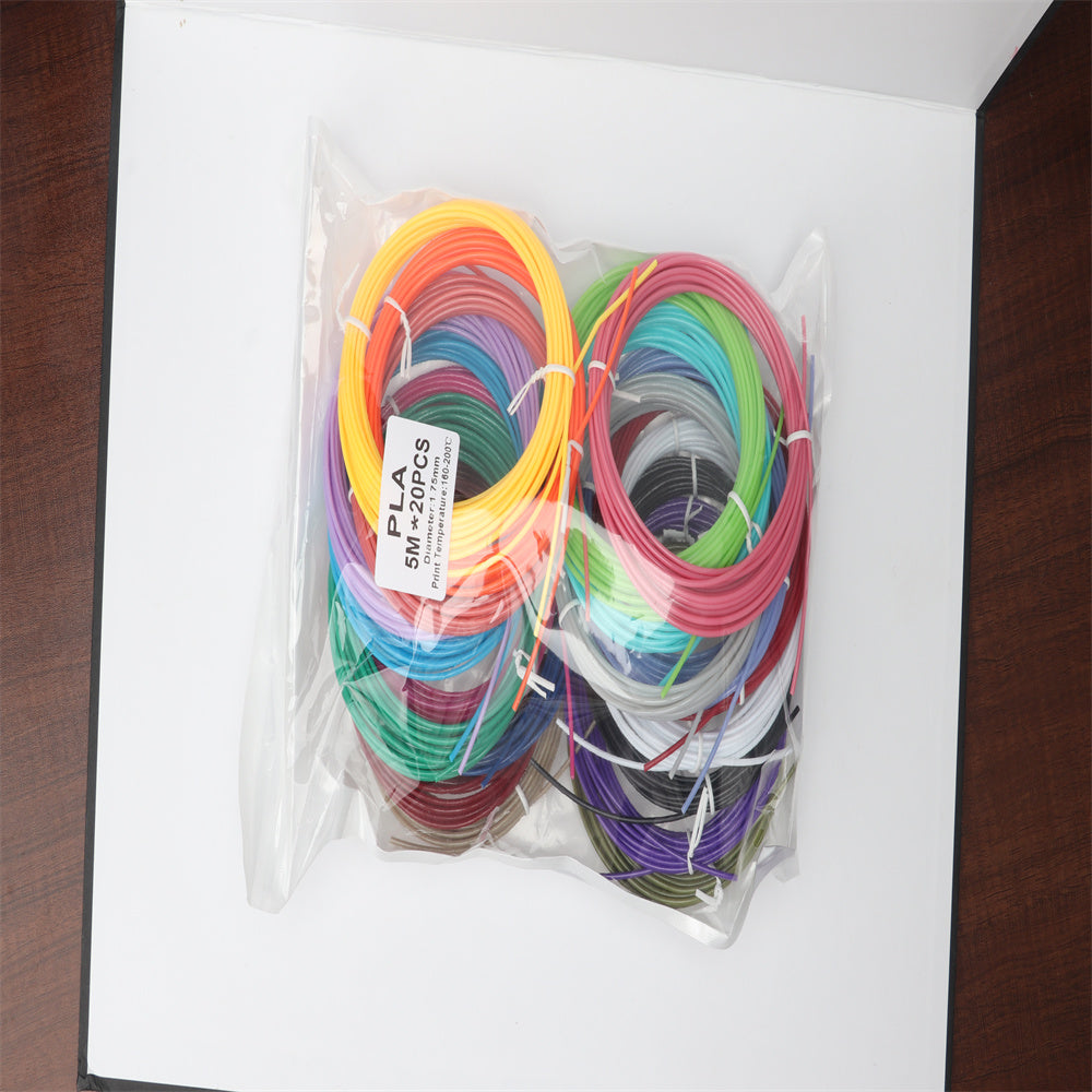 3D Pen PLA Filament Refills, 1.75mm PLA Filament Pack of 20 Colors Each Color 16 feet, Total 320 Feet, Create Professional Safety Refill for Kids, for 3D Pens and 3D Printers Arts